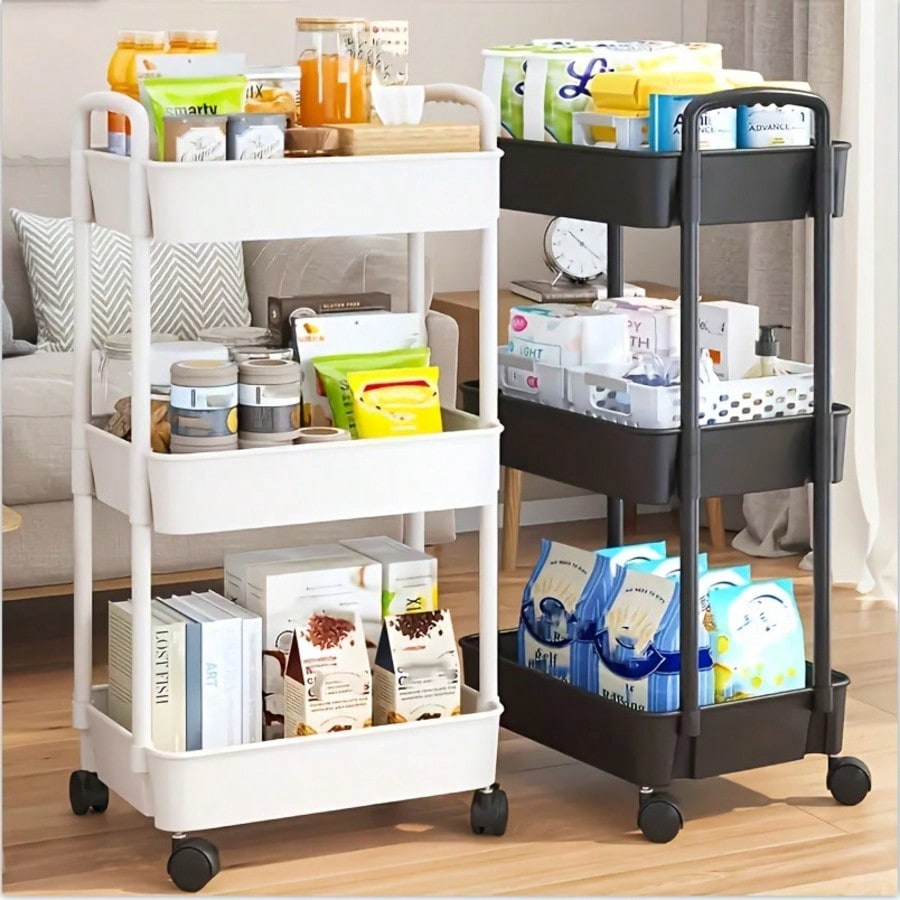Office Supply Cart - Chariot utilitaire roulant à 3 niveaux